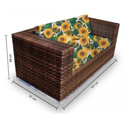 Conjunto Bora Bora - 1 Sofá 2 Lugares + 2 Poltronas + 1 Mesa de Centro - Antigua - 2