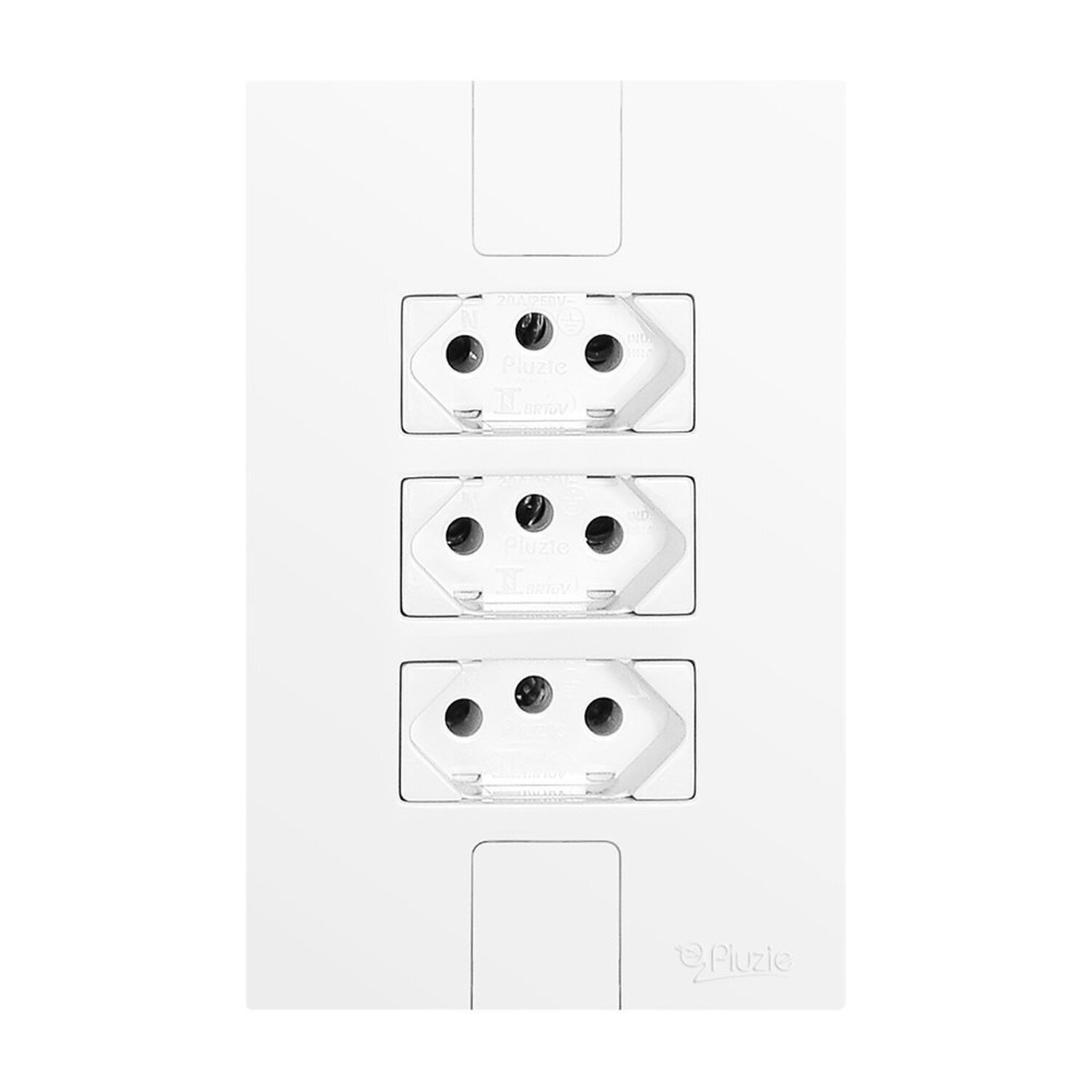 Conjunto com 3 Tomadas 2p+t 20a 250v, Modular, com Placa 4x2 - 1