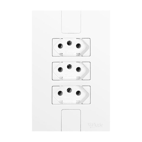 Conjunto com 3 Tomadas 2p+t 20a 250v, Modular, com Placa 4x2