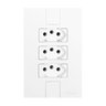Conjunto com 3 Tomadas 2p+t 20a 250v, Modular, com Placa 4x2 - 1