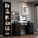 Ver imagem 1 de Escrivaninha Madesa Alaska + Estante Livreiro 6906 - Preto
