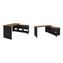 Ver imagem 3 de Kit Home Office e Escritório Completo para 2 Pessoas - 2 Peças - Escrivaninha Gold Retrô Preto/Freijó Artany