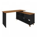 Ver imagem 6 de Kit Home Office e Escritório Completo para 2 Pessoas - 2 Peças - Escrivaninha Gold Retrô Preto/Freijó Artany
