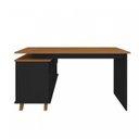 Ver imagem 4 de Kit Home Office e Escritório Completo para 2 Pessoas - 2 Peças - Escrivaninha Gold Retrô Preto/Freijó Artany