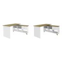 Ver imagem 4 de Kit Home Office e Escritório Completo para 2 Pessoas - 2 Peças - Escrivaninha Gold Retrô Branco/Olmo Artany
