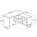 Ver imagem 3 de Kit Home Office e Escritório Completo para 2 Pessoas - 2 Peças - Escrivaninha Gold Retrô Branco/Olmo Artany