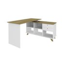 Ver mais imagens de Kit Home Office e Escritório Completo para 2 Pessoas - 2 Peças - Escrivaninha Gold Retrô Branco/Olmo Artany