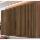 Ver imagem 1 de Guarda Roupa Casal Ripado 6 Portas 6 Gavetas - Potente-braúna - Móveis Europa