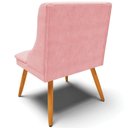 Ver imagem 5 de Kit 5 Cadeiras Decorativas Sala de Jantar Pés Palito de Madeira Firenze Suede Rosa Bebê/natural