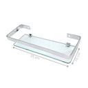 Ver imagem 2 de Kit Banheiro Th Shop 6 Peças Aluminio Macico Polido com Saboneteira e Porta Shampoo Vidro 8mm