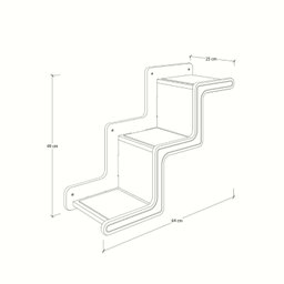 Escadinha Celine para Gatos Marrom 3 Degraus - Subindo para Direita 64cm x 25cm x 49cm - 4