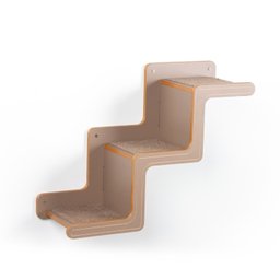Escadinha Celine para Gatos Marrom 3 Degraus - Subindo para Direita 64cm x 25cm x 49cm - 1