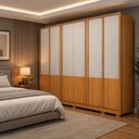 Ver imagem 1 de Guarda Roupa Casal Grande MDF Ripado 6 Portas Stilus- Arbo