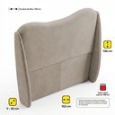 Ver imagem 4 de Cabeceira Orgânica para Cama Box Casal Padrão Luma 140cm Chenille Bouclê Pérola - Abmaza