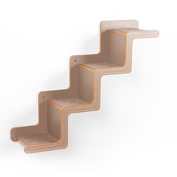 Escadinha Celine para Gatos 4 Degraus - Subindo para Direita A 68cm x L 25cm x C 84cm  - 1