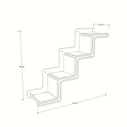 Escadinha Celine para Gatos 4 Degraus - Subindo para Direita A 68cm x L 25cm x C 84cm  - 4