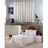 Kit Colcha Cobre Leito King + Cortina 3 Metros Tecido Rústico Topázio 6 Peças:palha - 1