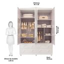 Ver imagem 4 de Quarto de Bebê com Berço Mini Cama e Guarda Roupa com Janela Maya Clássico Espresso Móveis Branco/Brilho