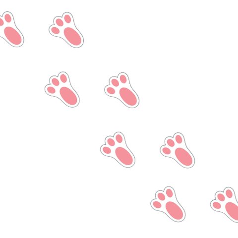 Kit Adesivos Patinhas de Coelho Páscoa Rosa 3,2x4,5 100 Unidades