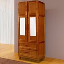 Ver imagem 2 de Guarda-roupa Casal Sergipe Madeira Maciça 4 Portas 2 Gavetas 1 Prateleira com Espelho Clean Ypê - Pn