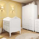 Ver imagem 2 de Quarto de Bebê com Berço Mini Cama e Guarda Roupa 4 Portas Maya Clássico Espresso Móveis