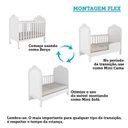 Ver imagem 6 de Quarto de Bebê com Berço Mini Cama e Guarda Roupa 4 Portas Maya Clássico Espresso Móveis Branco/Bril