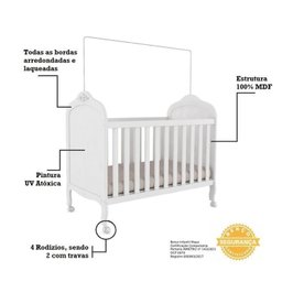 Quarto de Bebê com Berço Mini Cama e Cômoda com Janela Maya Clássico Espresso Móveis - 7