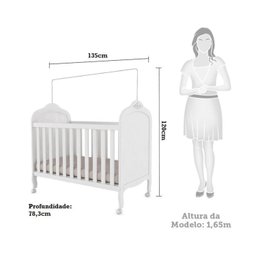 Quarto de Bebê com Berço Mini Cama e Cômoda com Janela Maya Clássico Espresso Móveis - 4
