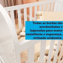 Quarto de Bebê com Berço Mini Cama e Cômoda com Janela Maya Clássico Espresso Móveis - 10