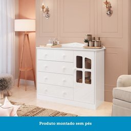 Quarto de Bebê com Berço Mini Cama e Cômoda com Janela Maya Clássico Espresso Móveis - 6