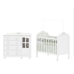 Quarto de Bebê com Berço Mini Cama e Cômoda com Janela Maya Clássico Espresso Móveis - 2