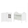 Quarto de Bebê com Berço Mini Cama e Cômoda com Janela Maya Clássico Espresso Móveis - 3