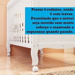 Quarto de Bebê com Berço Mini Cama e Cômoda com Janela Maya Clássico Espresso Móveis - 12