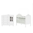Ver imagem 3 de Quarto de Bebê com Berço Mini Cama e Cômoda com Janela Maya Clássico Espresso Móveis Branco/Brilho