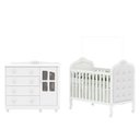 Ver imagem 3 de Quarto de Bebê Berço com Capitonê e Cômoda com Janela Maya Clássico Espresso Móveis Branco/Brilho