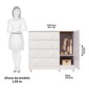 Ver imagem 5 de Quarto Infantil com Guarda Roupa 4 Portas e Cômoda 1 Porta 100% MDF Maya Clássico Espresso Móveis Br