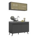 Ver imagem 1 de Armário de Cozinha Compacta 120cm Veneza Multimóveis V2140 Preto
