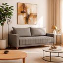 Ver imagem 1 de Sofá Fixo para Sala de Estar Living 156cm Roma Cinza Escuro