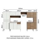 Ver imagem 4 de Armário de Cozinha Completa 325cm Rustic/Branco Emilly Joy Madesa 01