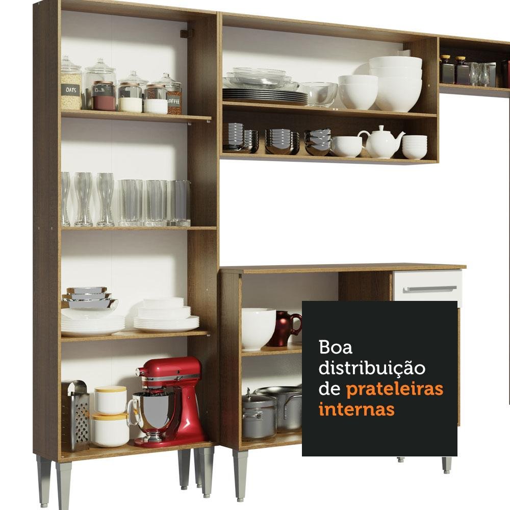 Armário de Cozinha Completa 325cm Rustic/Branco Emilly Joy Madesa 01 - 8