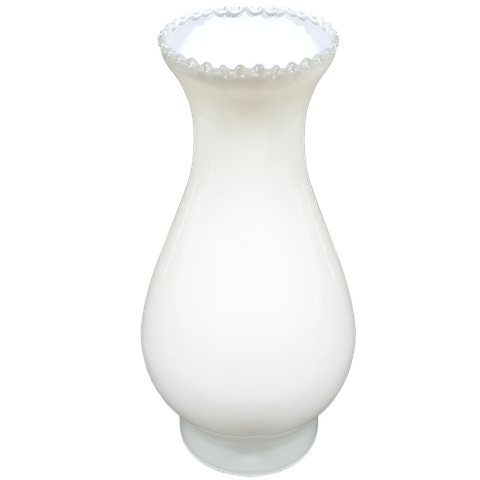 Cúpula Manga P/ Lampião 06,5 Retrô de Vidro Branco Brilho