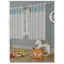 Ver imagem 1 de - Cortina Infantil Azul 1,80 Altura para Varão de até 2m