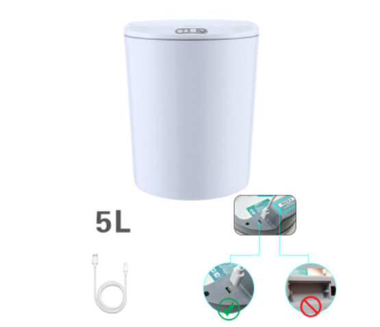 Lixeira Com Sensor Automático Recarregavel Inteligente Para Banheiro Cozinha Sala Escritório 5 Litro - 2