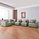 Ver imagem 4 de Kit Sofá Modular 5 Lugares Moderno Curvo Orgânico Adapt Bouclé