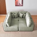 Ver imagem 6 de Kit Sofá Modular 5 Lugares Moderno Curvo Orgânico Adapt Bouclé