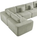Ver imagem 5 de Kit Sofá Modular 5 Lugares Moderno Curvo Orgânico Adapt Bouclé