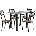 Ver imagem 2 de Conjunto de Mesa e Cadeiras 77cm x 100cm Palma Preto/Mosaico Palha/Ocre