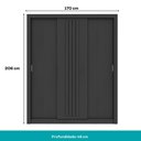 Ver mais imagens de Guarda Roupa Casal 3 Portas Doha 2 Gavetas Carraro Ripado Preto Touch