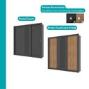 Ver imagem 7 de Guarda Roupa Casal 3 Portas Doha 2 Gavetas Carraro Ripado Preto Touch