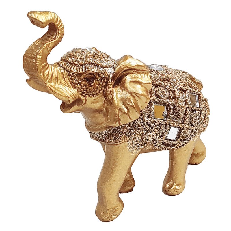 Elefante Decorativo Em Resina Indiano Sabedoria Sorte Top - 3